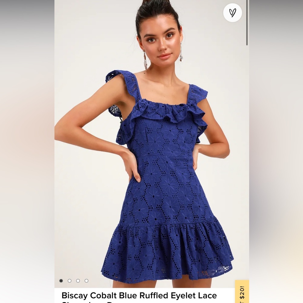 Cobalt Blue Eyelet Dress